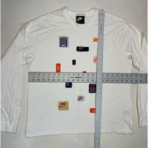 Nike NSW Logo Icon Clash T-shirt Women Large Long Sleeve White CJ2038 100 - Picture 5 of 6